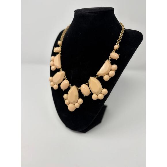 Kate Spade 20" Day Tripper Bib Statement Necklace Adjustable Ivory Peach - Picture 3 of 7